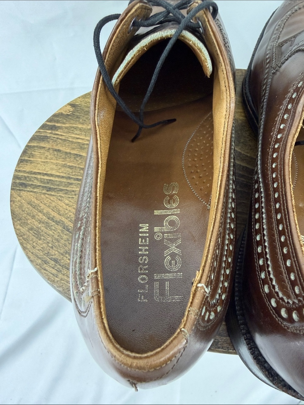 Vintage Florsheim Imperial Kenmoor Wingtip Brown Leather Oxford, Mens 9 - Picture 6 of 16